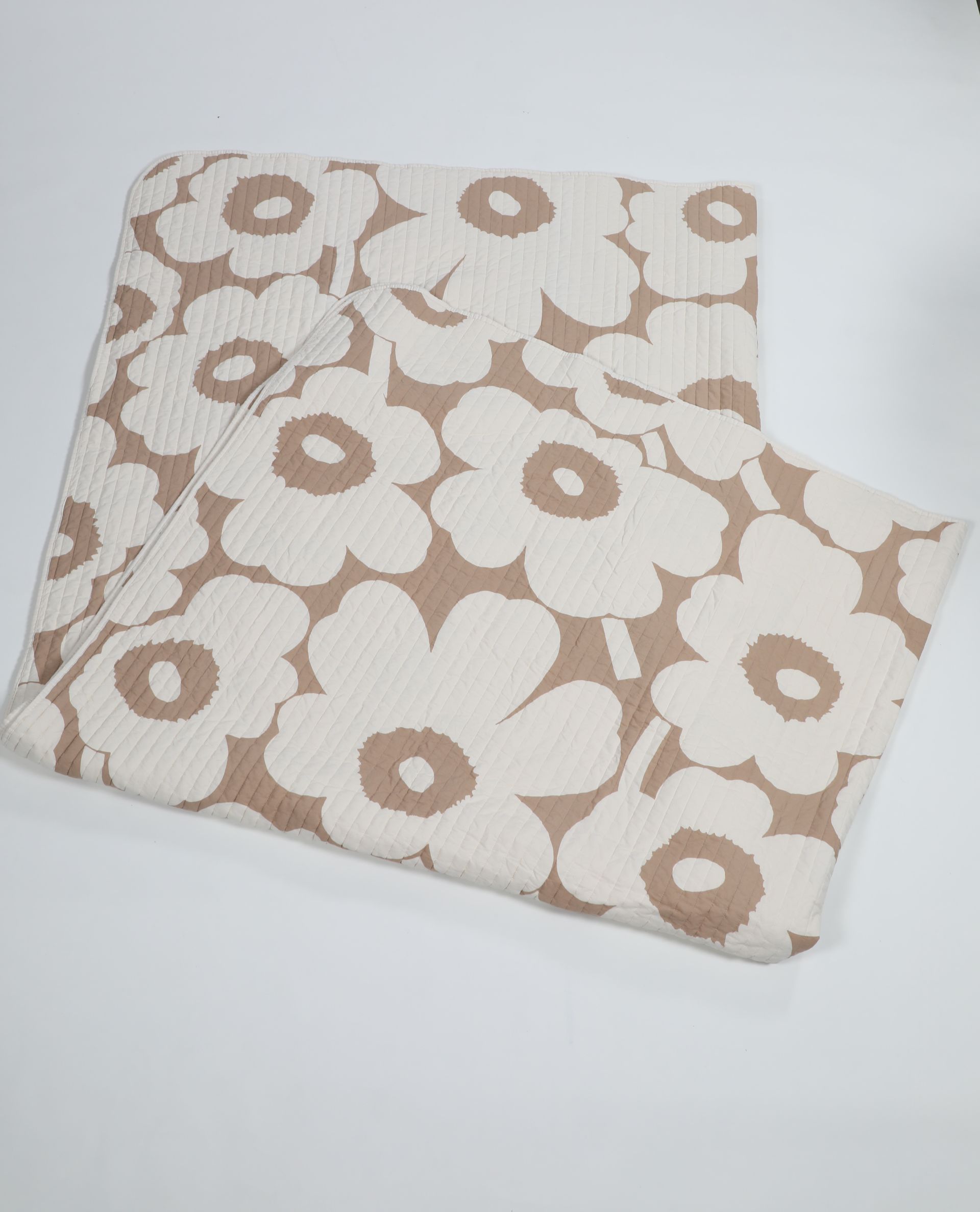 Unikko parisängyn päiväpeite, 260 x 260 cm, beige l.valkoinen Franckly
