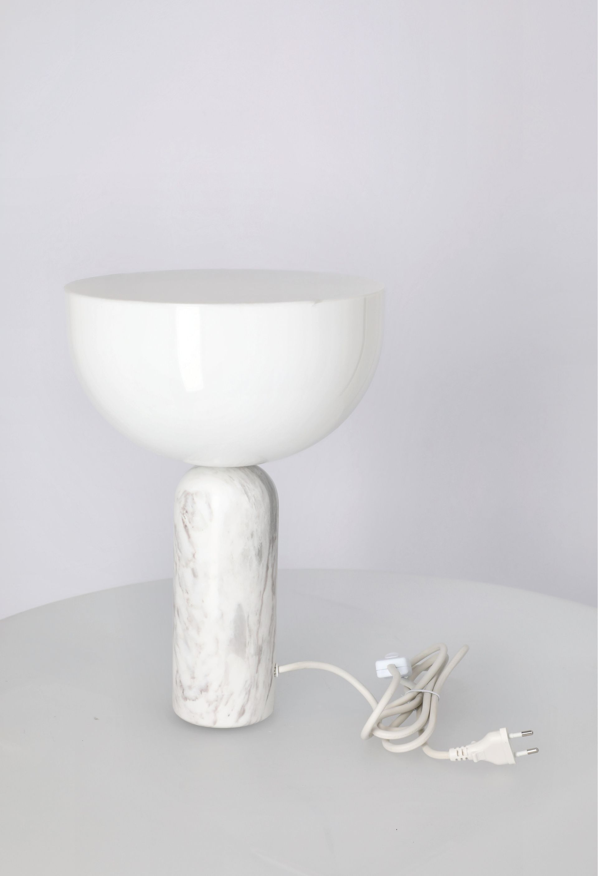 Small white marble table lamp