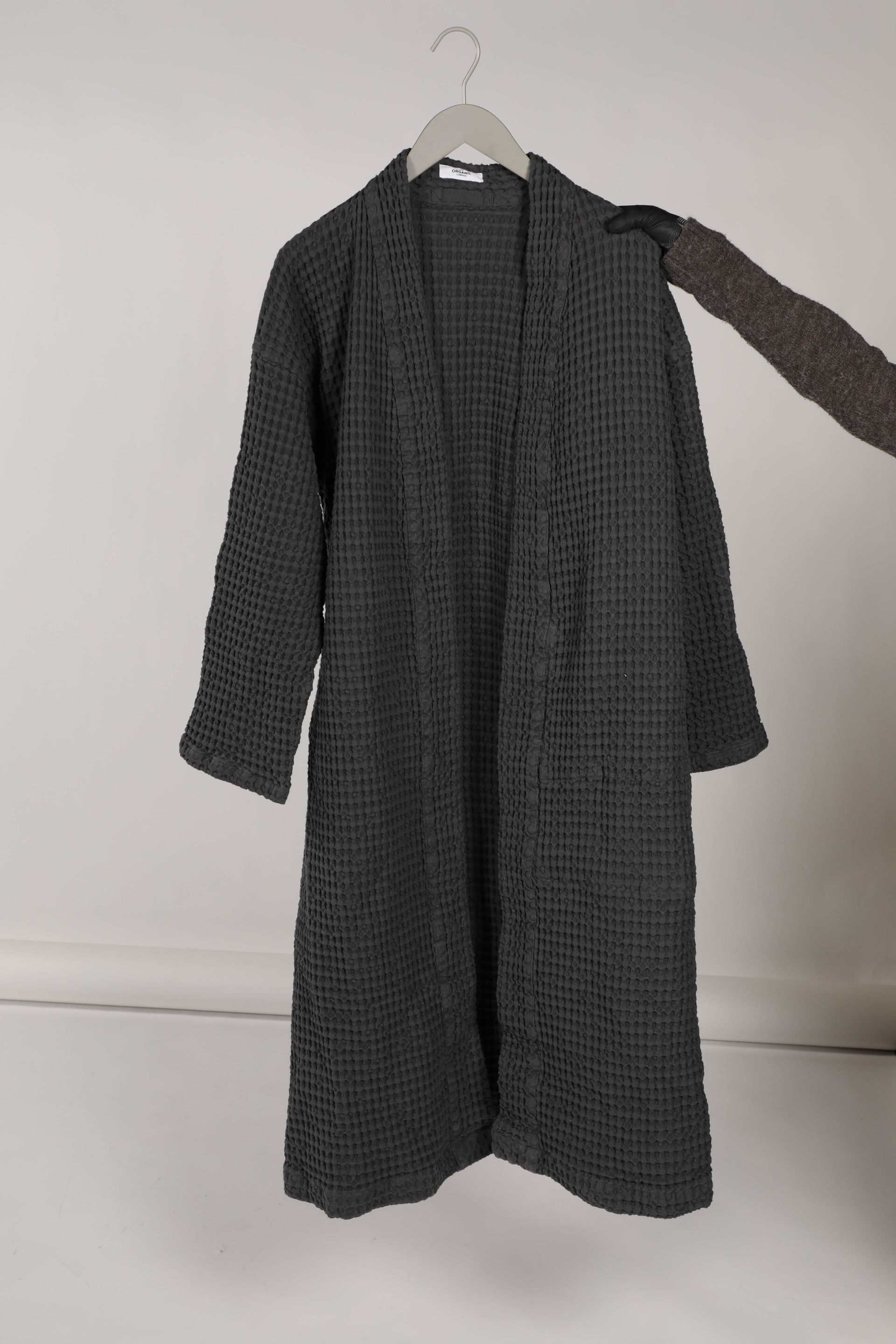 Big Waffle bathrobe, dark grey, ML Franckly