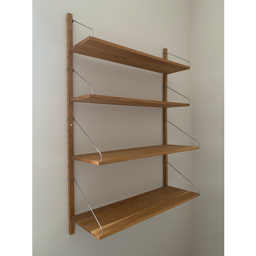 Shelf Library wall shelf H1148, oiled oak Franckly