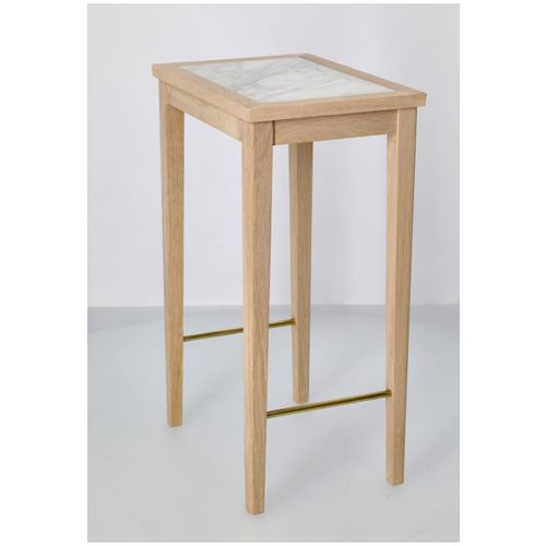 No 1 side table, 35 x 25 cm, soaped oak white marble Franckly