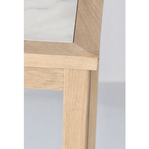 No 1 side table, 35 x 25 cm, soaped oak white marble Franckly