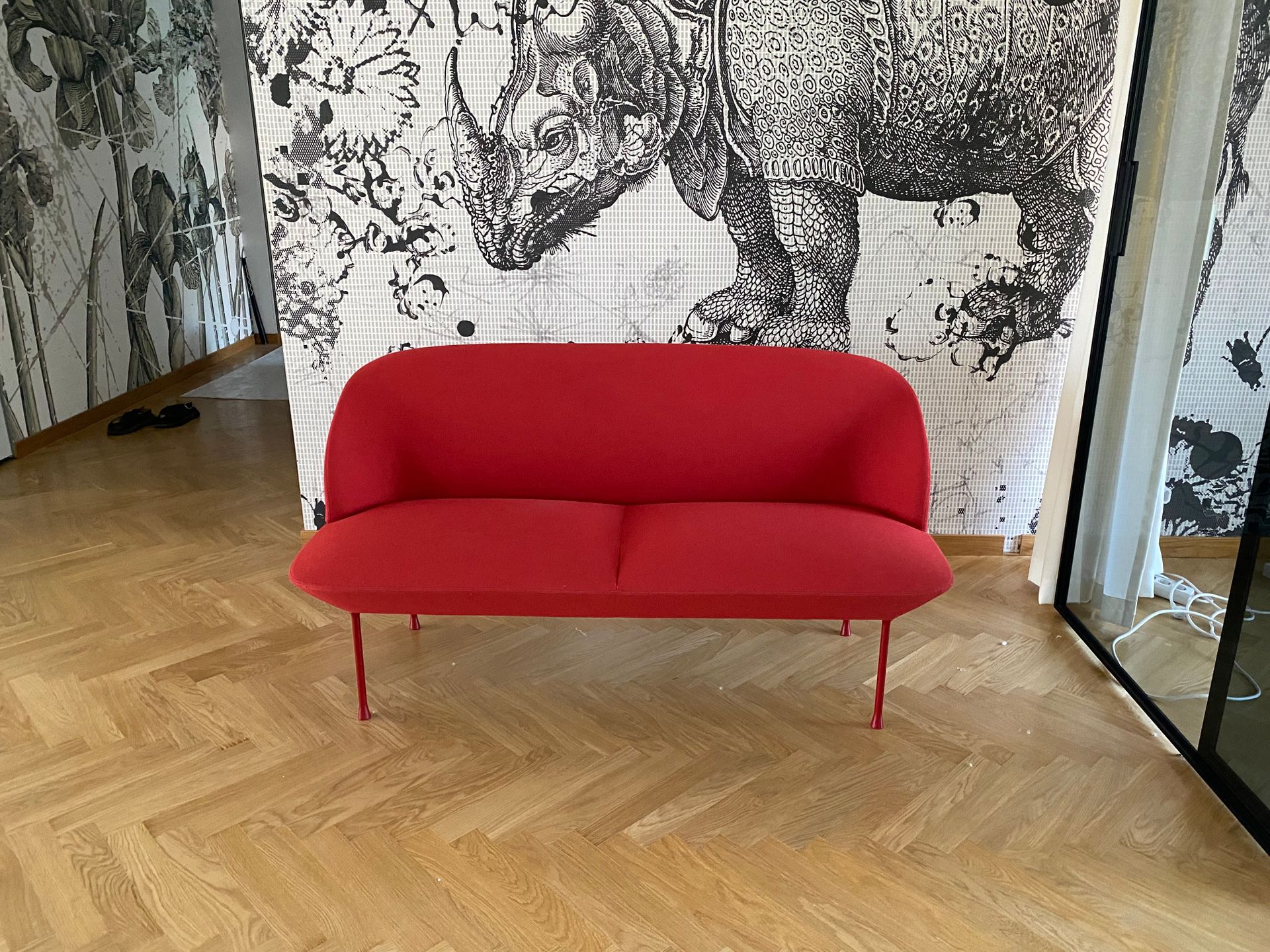 Oslo sofa, 2seater, red Franckly