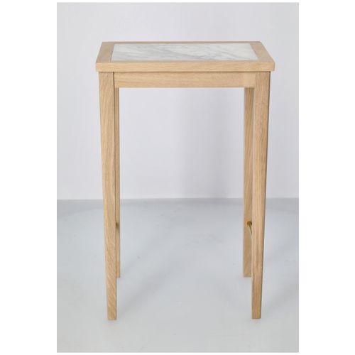 No 1 side table, 35 x 25 cm, soaped oak white marble Franckly